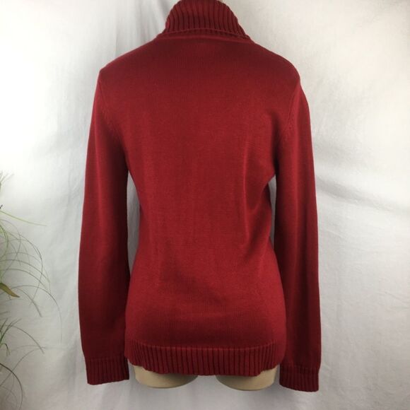 Ralph Lauren Red Cotton Knit Cardigan Button up Preppy Sweater M - Picture 3 of 7